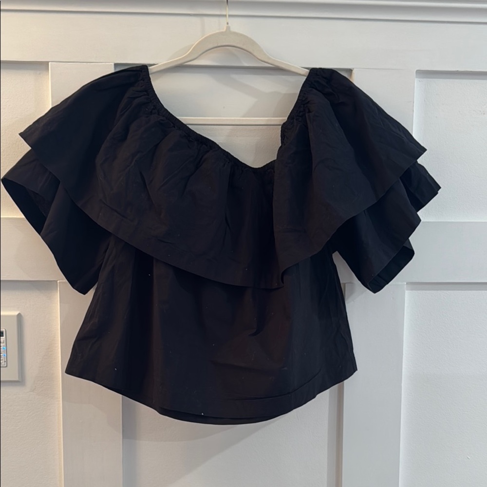 Mudpie Black Ruffled Off-Shoulder Top - Picture 5 of 5